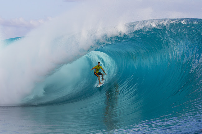 ASP World No. 1 Gabriel Medina (BRA) storms to victory at the Billabong Pro Tahiti after defeating the 11-time ASP World Champion Kelly Slater (USA) in a thrilling final. Image: ASP / Kirstin Scholtz