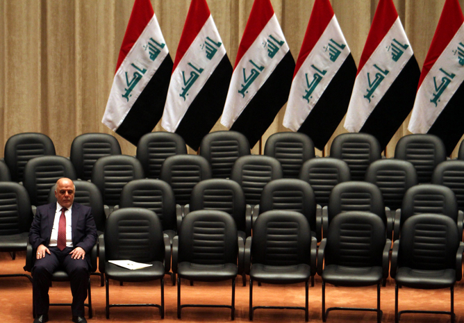 Onward and upward: Newly-elected Iraqi prime minister, Haider al-Abadi. EPA/Ali Abbas