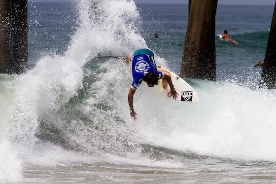 France's Vincent Duvignac earned the day's high single-wave score of a 9.13 out of 10 at the Vans US Open of Surfing Image: ASP/MORRIS