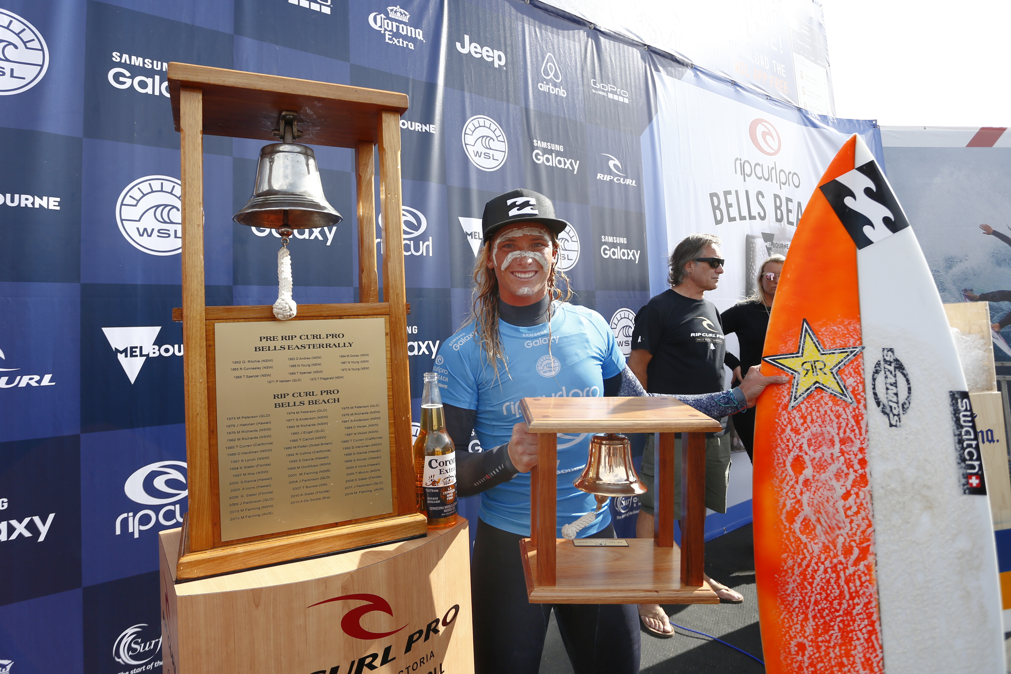 Courtney Conlogue (USA) claims her first victory at the Rip Curl Women's Pro Bells Beach Image: WSL / Cestari Courtney Conlogue (USA) claims her first victory at the Rip Curl Women's Pro Bells Beach Image: WSL / Cestari