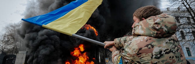 A protest in front of the Ministry of Defence in Kiev. EPA/Roman Pilipey A protest in front of the Ministry of Defence in Kiev. EPA/Roman Pilipey