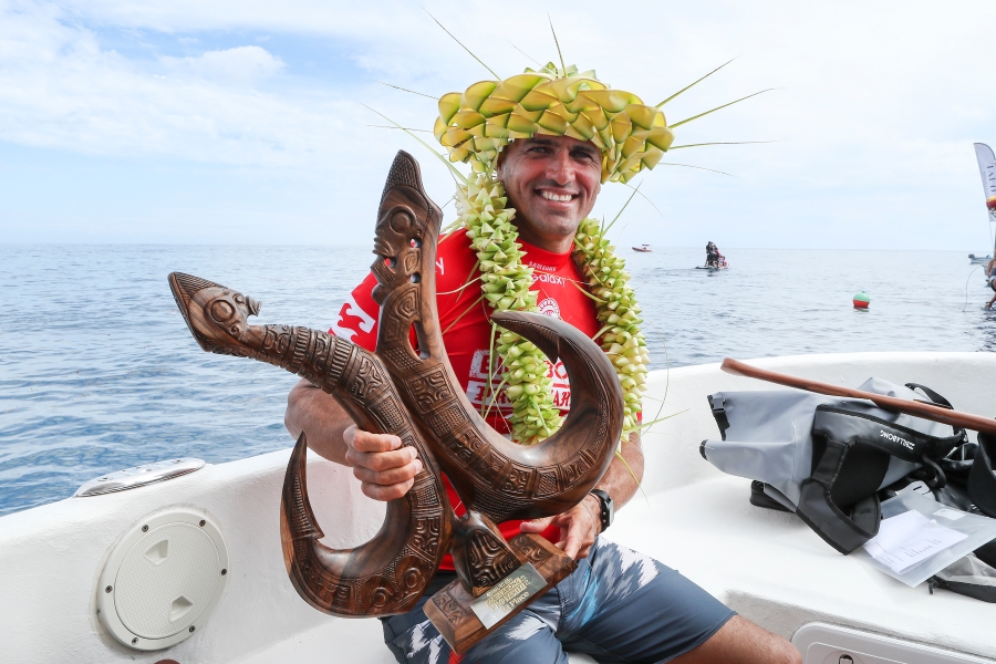 11-time WSL Champion Kelly Slater (USA) claimed his 5th win at Tahiti and his 55th career CT victory today at the Billabong Pro Tahiti.  Image: © WSL / Cestari